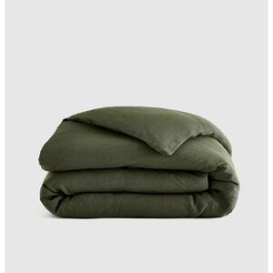 Quince European Linen Duvet Cover King/Cal King Green (DUVET COVER ONLY)